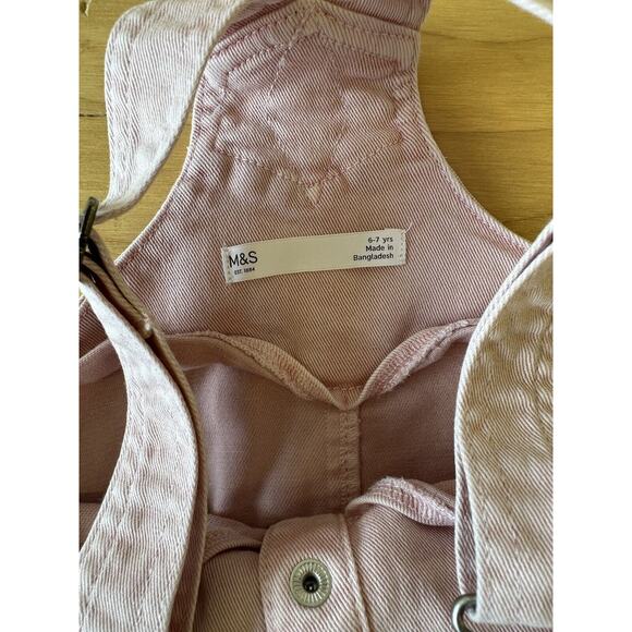 EUC Mark & Spencer Girls 6-7 Dress Pink Overall Jumper Overall - Picture 5 of 8